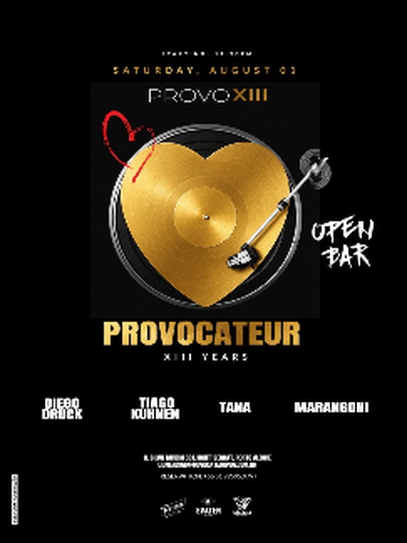 Provocateur | Provocateur Xiii Anniversary Party | Premium Open Bar em Porto Alegre