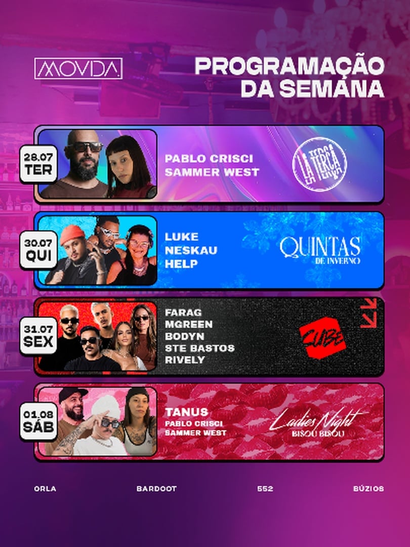 Semana Movida a em Armação dos Búzios - Pablo Crisci + Sammer West