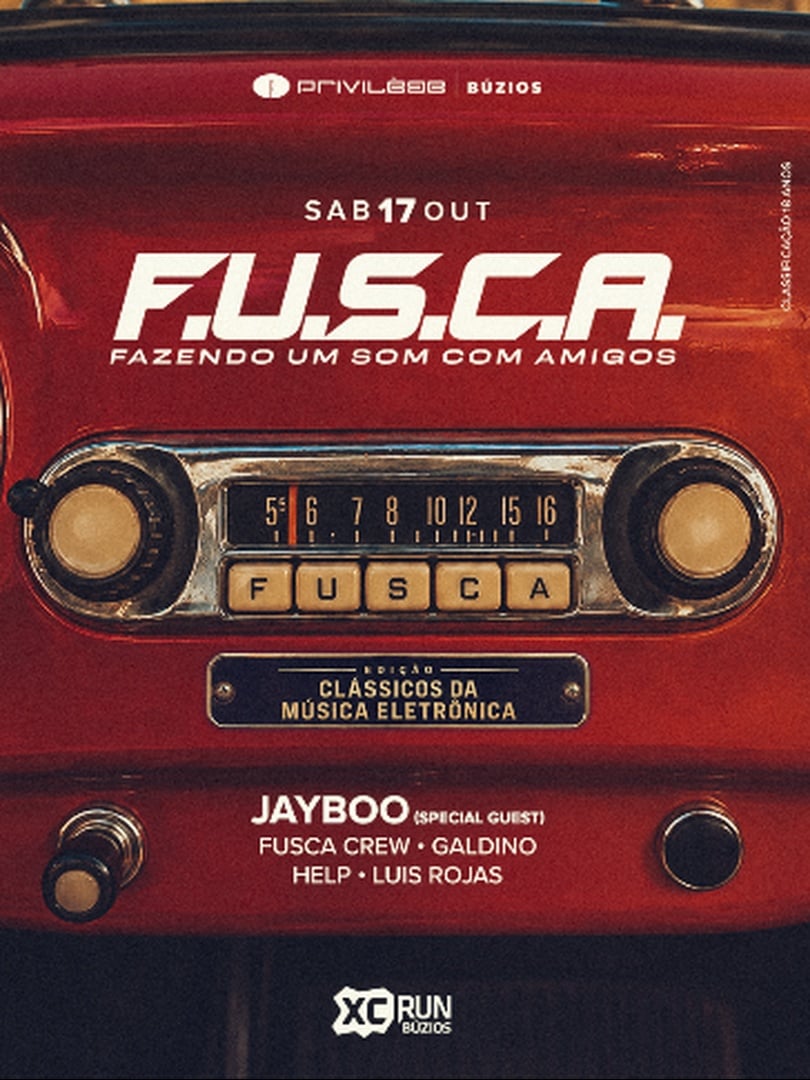 Capa do evento: Evento Oficial XCRUN: FUSCA CLÁSSICOS com JAYBOO no PRIVILÈGE BÚZIOS