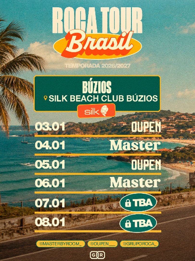 Imagem da fonte — Roca Tour | 3jan - 8jan | Silk Búzios