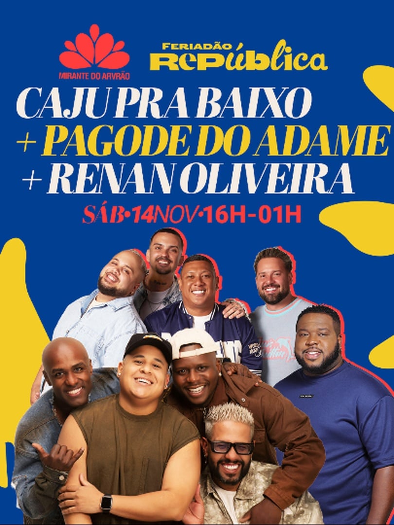 Caju Pra Baixo + Pagode do Adame + Renan Oliveira no Mirante do Arvrão em Rio de Janeiro