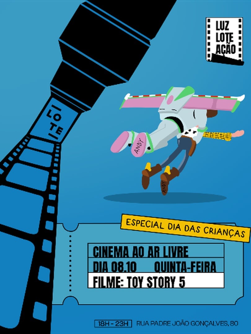 Imagem da fonte — Luz, Lote, Ação! Cinema ao ar livre com Toy Story 5