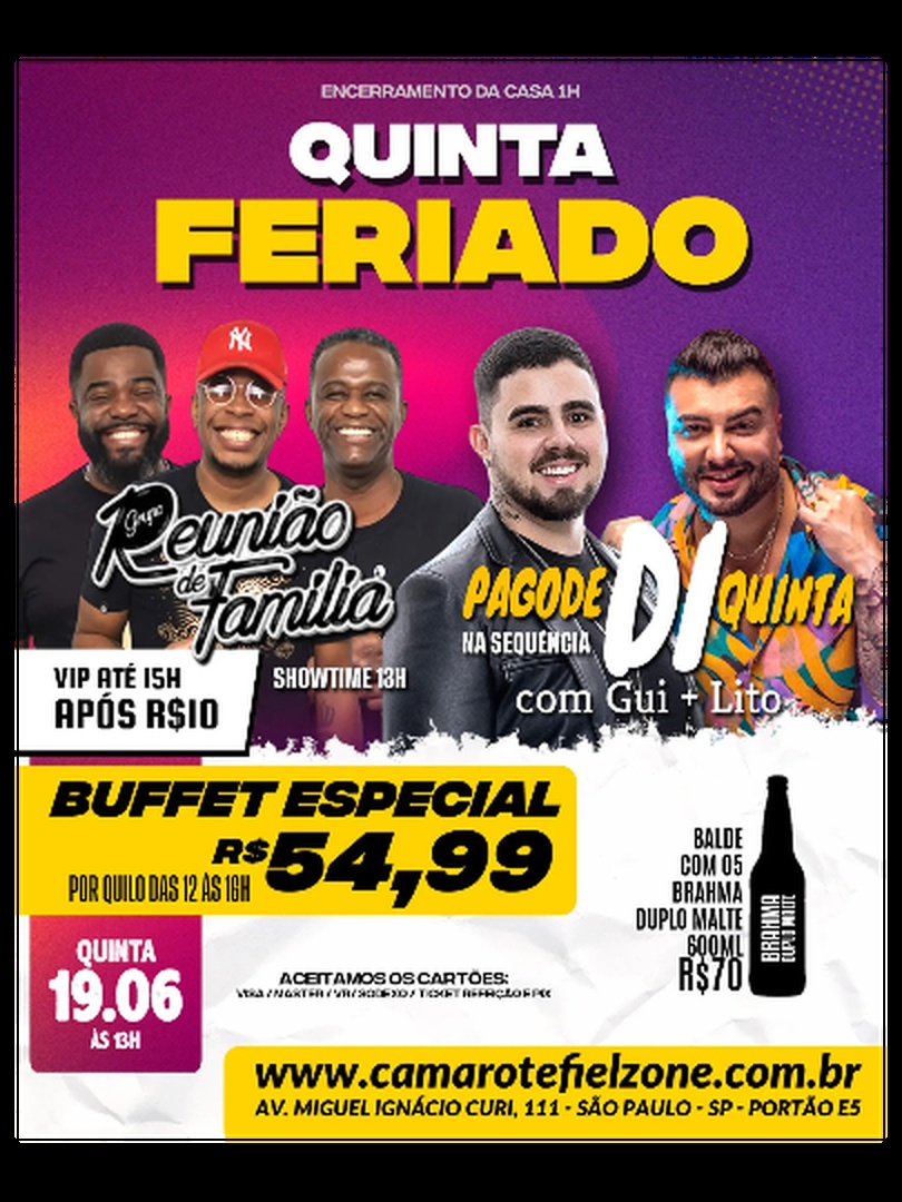 QUINTA DE FERIADO 19/06