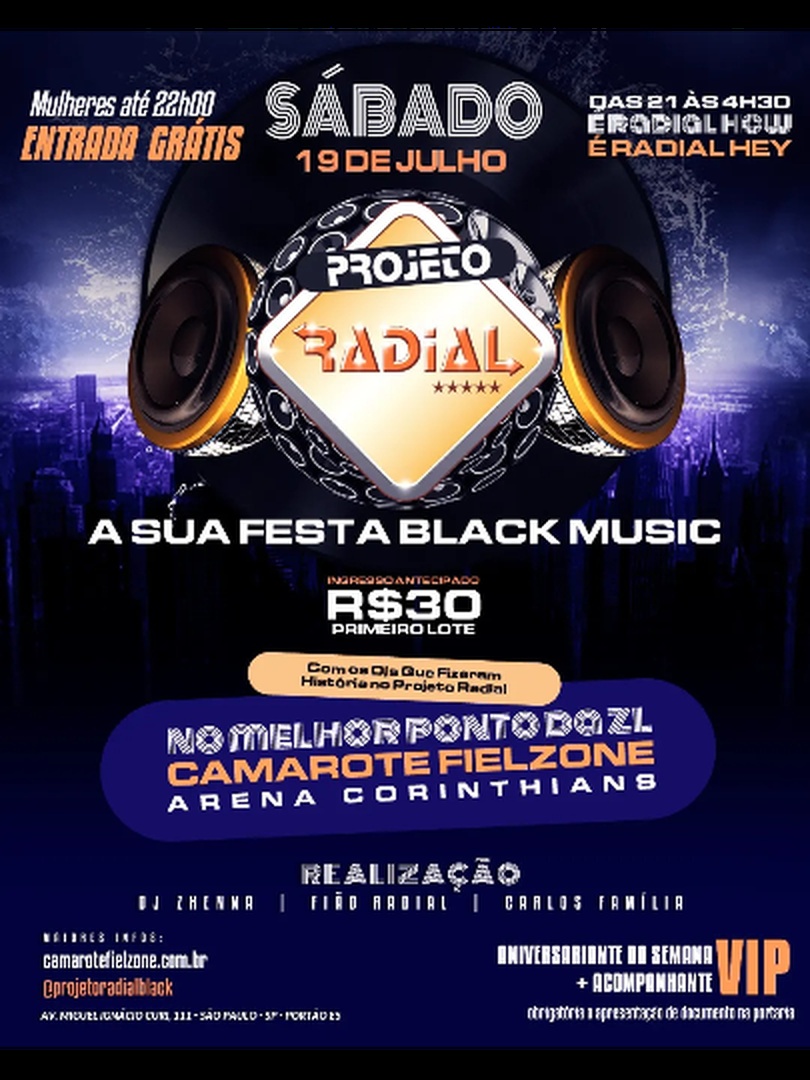 PROJETO RADIAL — A SUA FESTA BLACK MUSIC 19/07