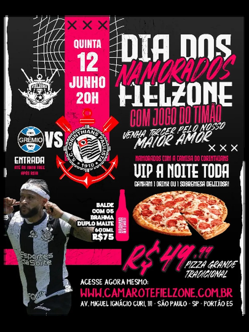 Dia dos namorados com jogo do timão 12/06