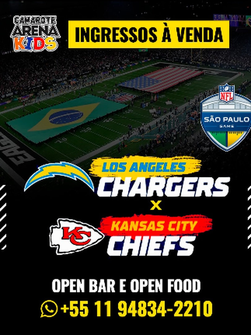 Los Angeles Chargers VS Kansas City Chiefs - Camarote Arena Kids