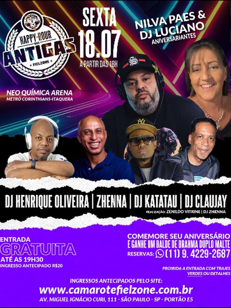 HAPPY HOUR DAS ANTIGAS 18/07