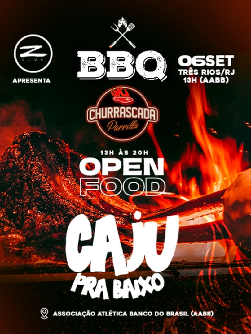 Zoox Club - BBQ Churrascada Parrilla Caju Pra Baixo em Três Rios