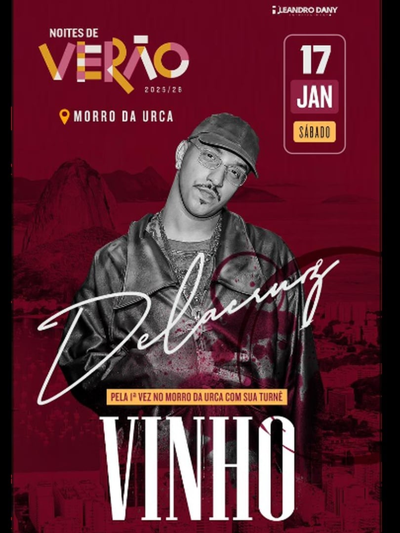 Noites de Verão 2026 Apresenta: Delacruz - Tour Vinho em Rio de Janeiro