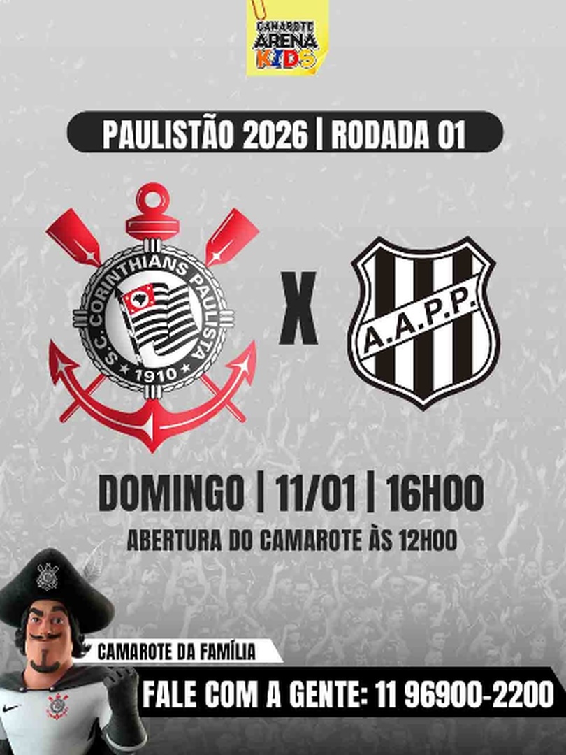 Corinthians x Ponte Preta - Camarote Arena Kids