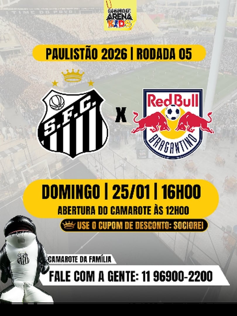 Santos x Red Bull Bragantino - Camarote Arena Kids