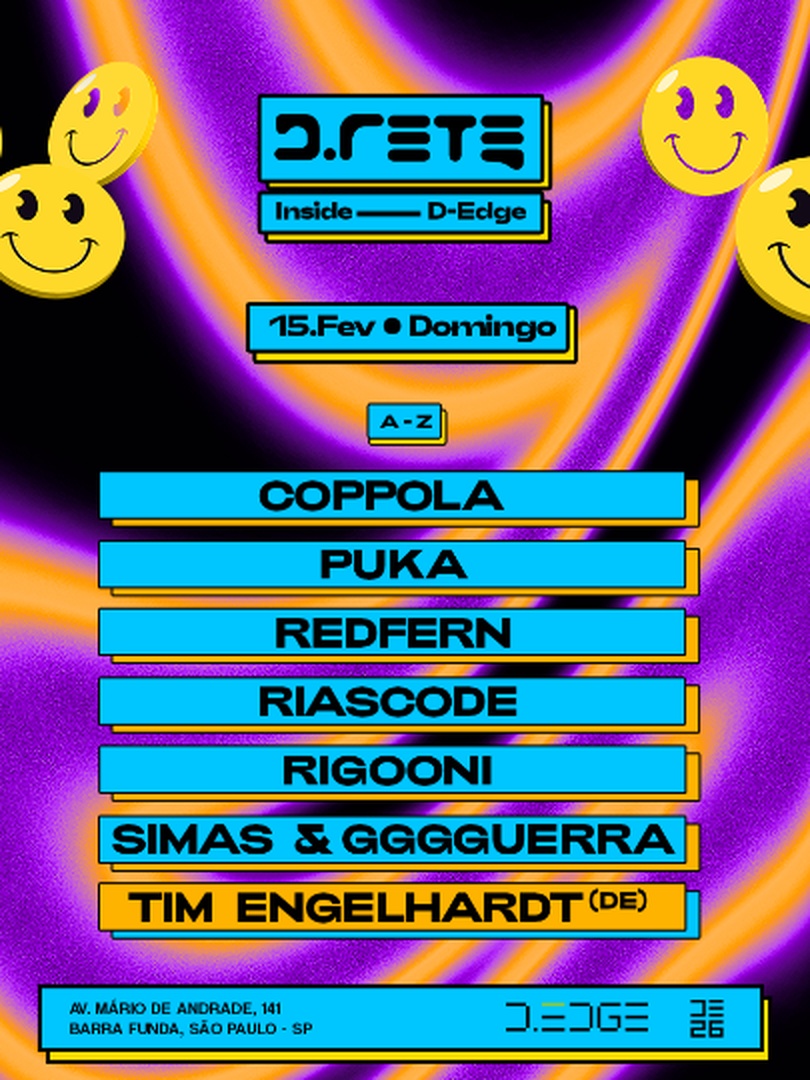 D-RETE INSIDE D-EDGE SP pres.: TIM ENGELHARDT (Germany). PUKA. RIASCODE. RIGOONI  // P2: COPPOLA. SIMAS & GGGGUERRA // LOUNGE: REDFERN