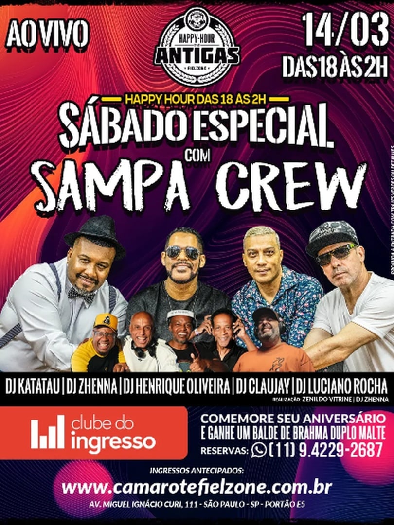Happy Hour das Antigas com Sampa Crew em São Paulo