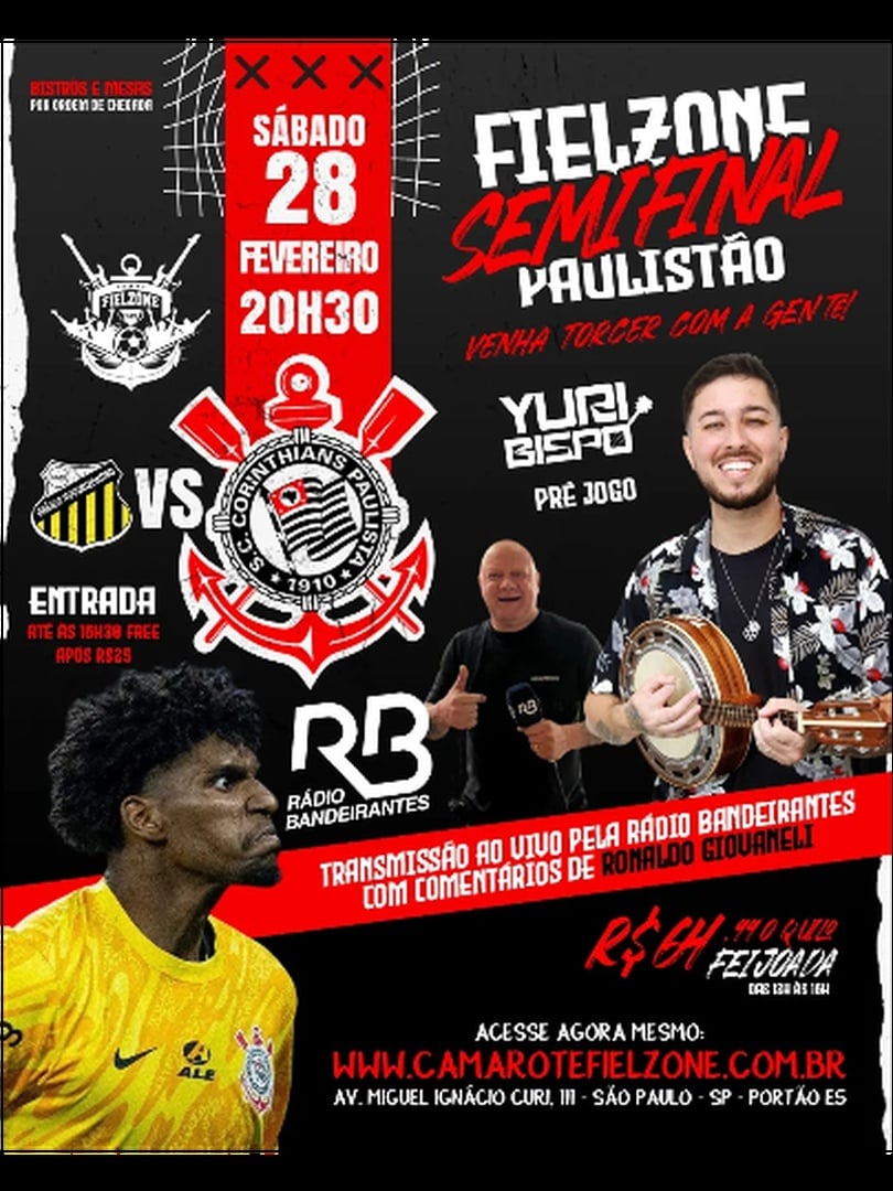 Camarote Fielzone - Transmissão ao vivo semifinal do Paulistão