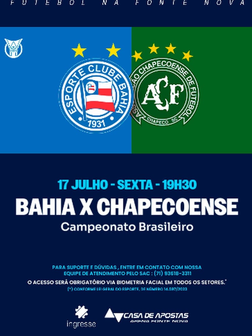 Bahia x Chapecoense - Campeonato Brasileiro