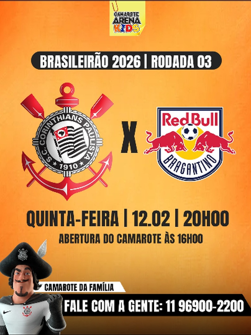 Corinthians x Red Bull Bragantino - Camarote Arena Kids