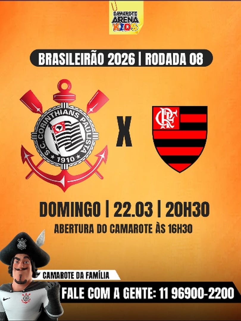Corinthians x Flamengo - Camarote Arena Kids