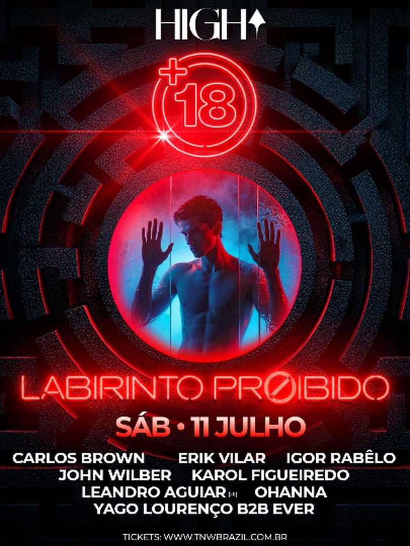 Capa do evento: 11.07 | HIGH CLUB | FESTA +18 | LABIRINTO PROIBIDO | SÃO PAULO | TNW