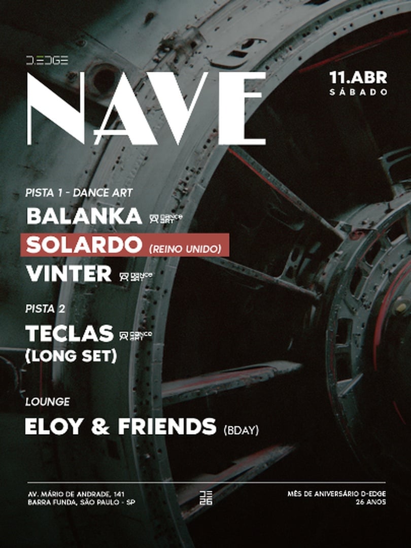 NAVE D-EDGE SP pres.: P1: BALANKA. SOLARDO (UK).VINTER // P2: TECLAS  // LOUNGE: ELOY & FRIENDS (BDAY)