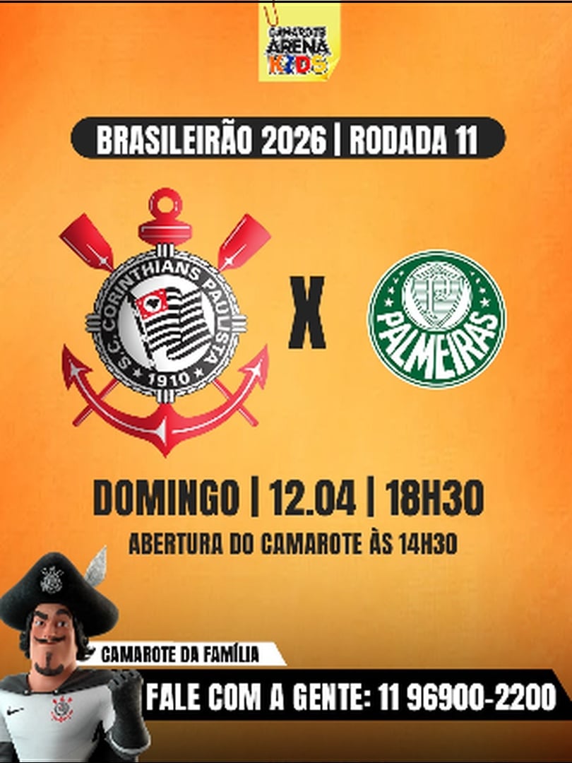 Corinthians x Palmeiras - Camarote Arena Kids