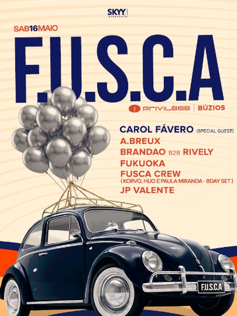 Fusca com Carol Fávero no Privilege Búzios em Armação dos Búzios