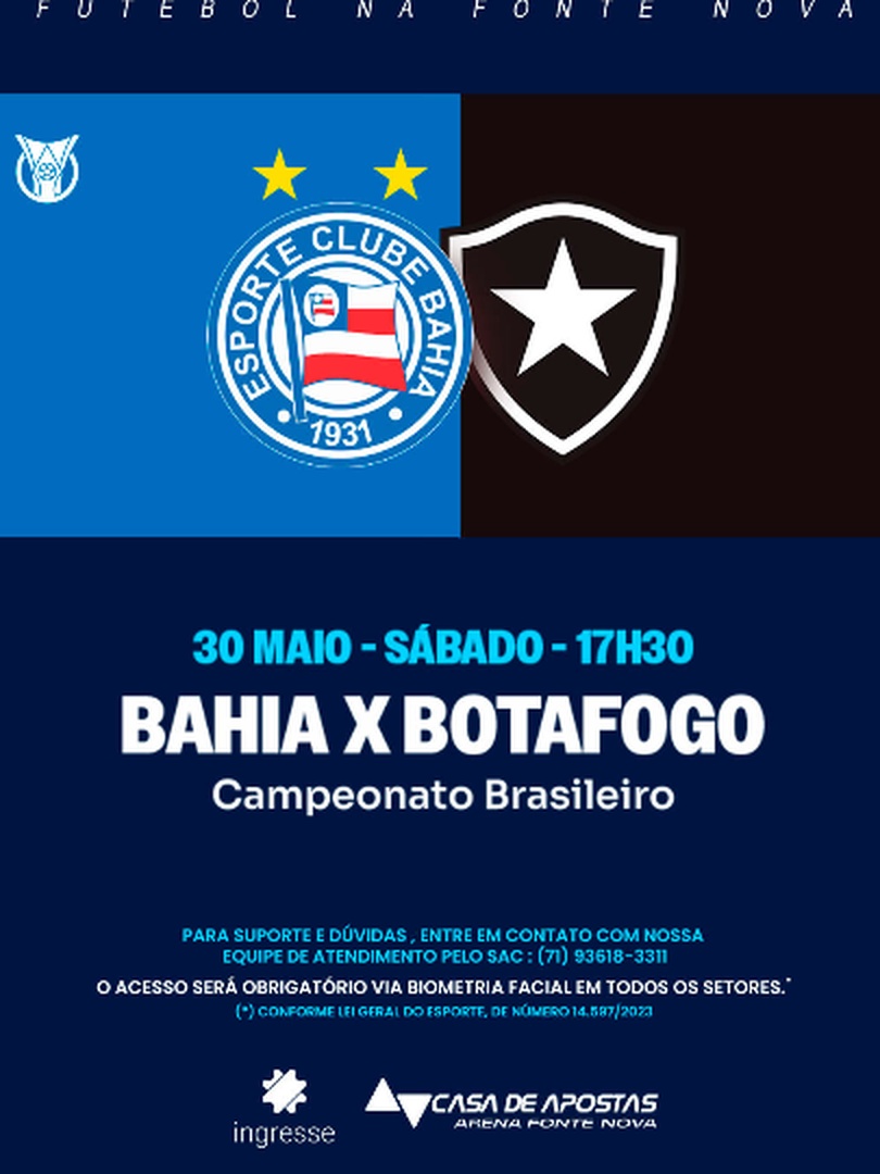 Bahia x Botafogo - Campeonato Brasileiro - Teste