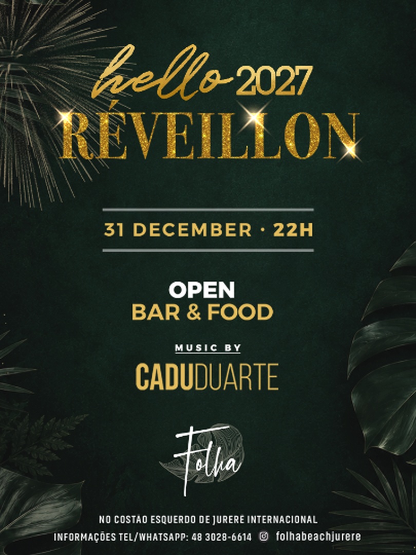 Flyer: Reveillon Hello 2027 | Folha Jurerê